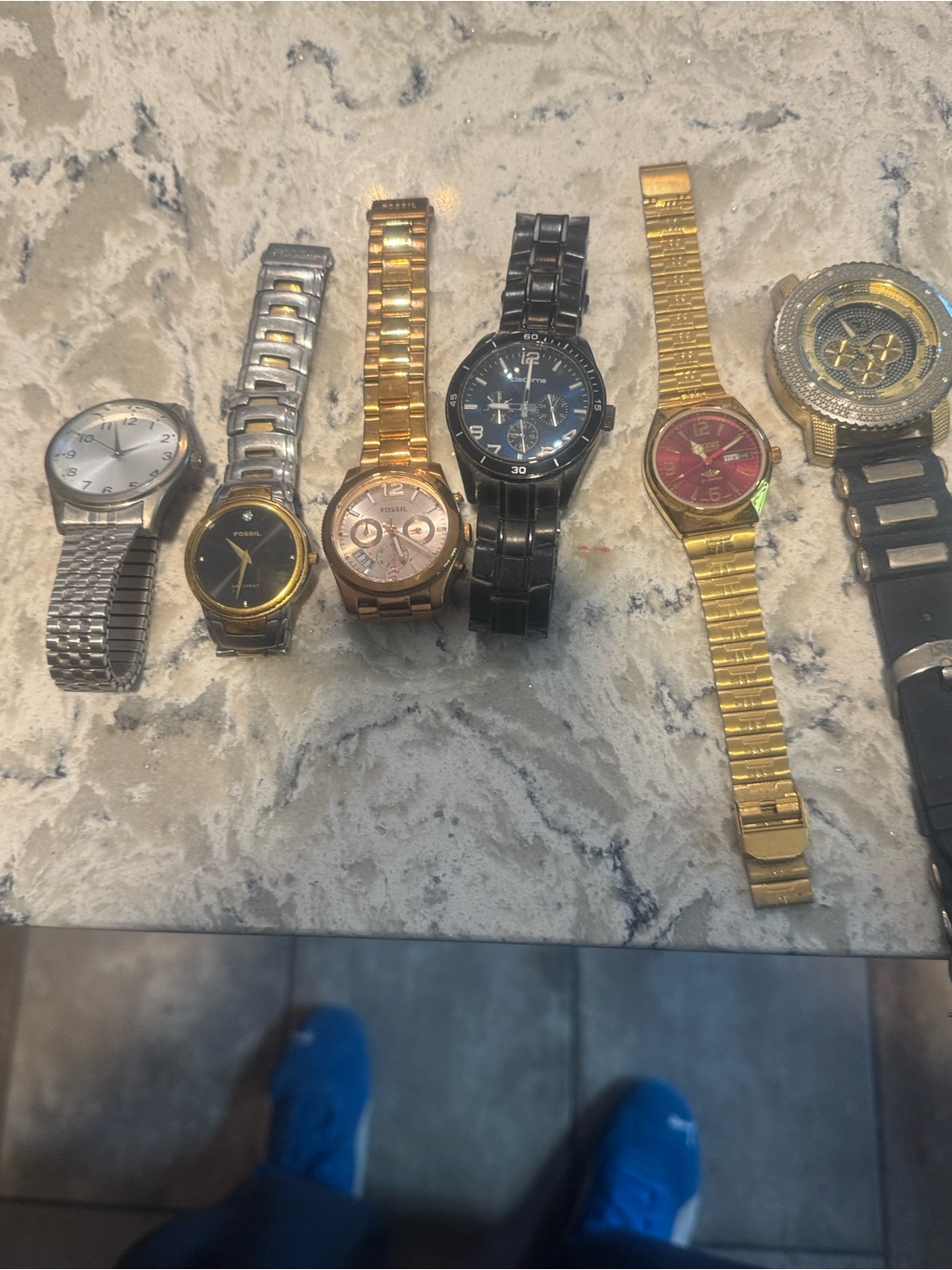 Black Stainless Steel Mens Chronograph Watch 6 Watches